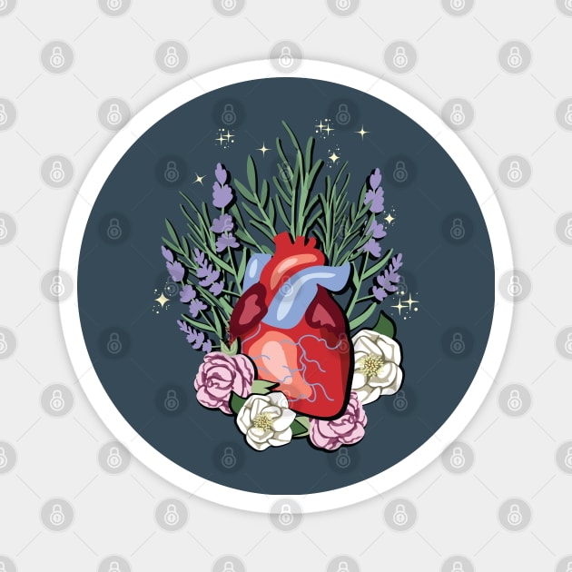 Heart with flowers Magnet by KMogenArt